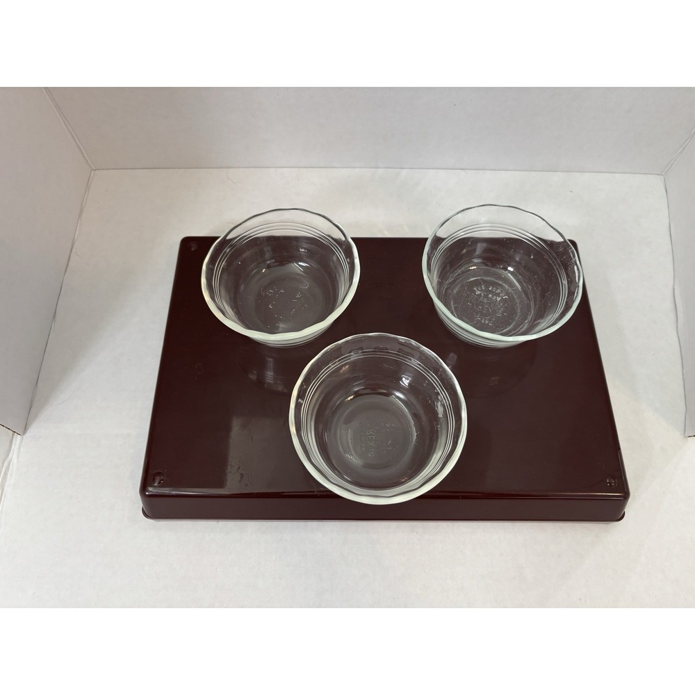 Pyrex 463 Clear Scalloped Edge Custard Cups Ramekins 6oz 175mL LOT of 3 Vintage